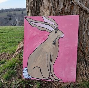 Rabbit Painting Whimsy Art